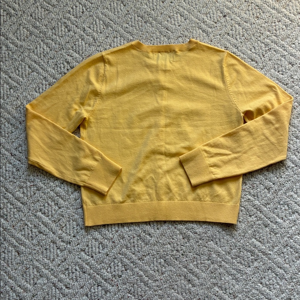 Old Navy Mustard Yellow Crewneck Cardigan Button Up Sweater - Picture 8 of 9